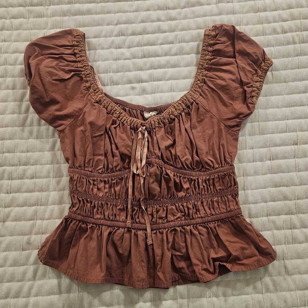 Sim & Sam Dusty Mauve Ruched Blouse